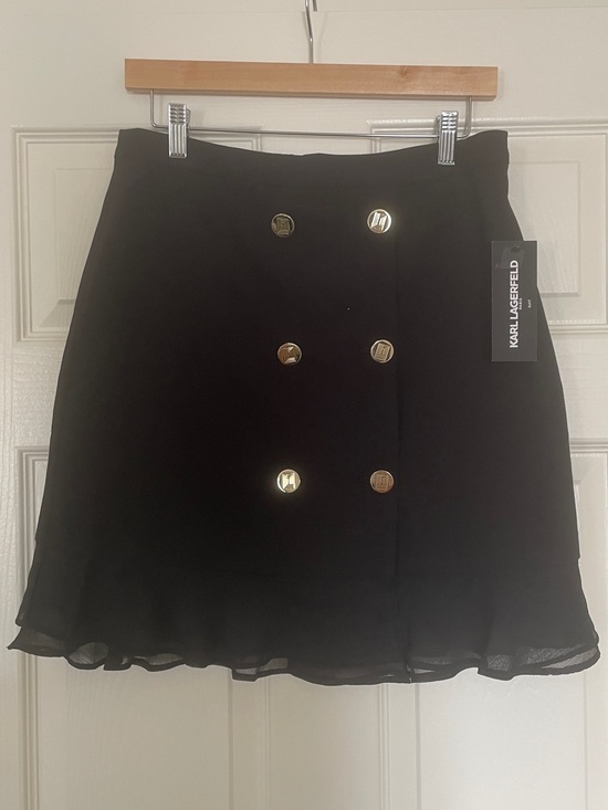 Karl Lagerfeld Dresses & Skirts - 🖤 Karl Lagerfeld Paris Black Mini Skirt with Gold-Tone Buttons 🖤